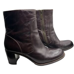 Y2K Liz Claiborne Brown Chunky 90s Leather Boots Size 8